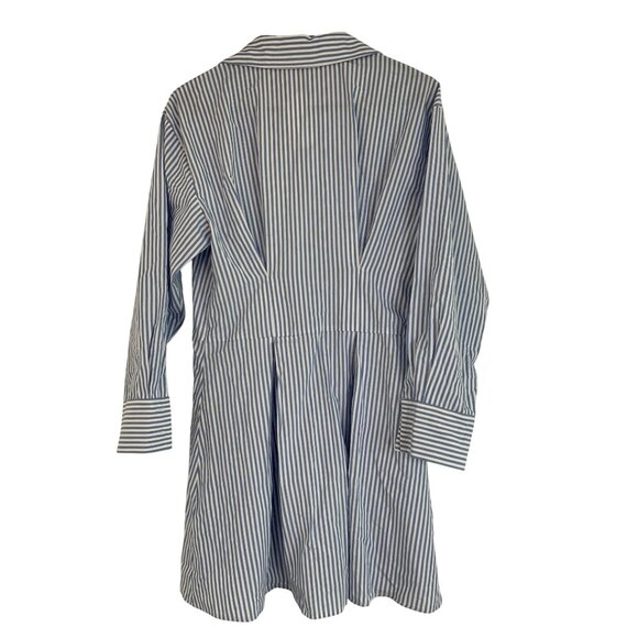 Abercrombie & Fitch Blue Striped Button-Down Shirt Dress S Cotton RDD10671 - Picture 3 of 12